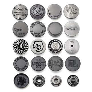 Svart Snap Press Metal Button