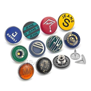 Silver denim knappar